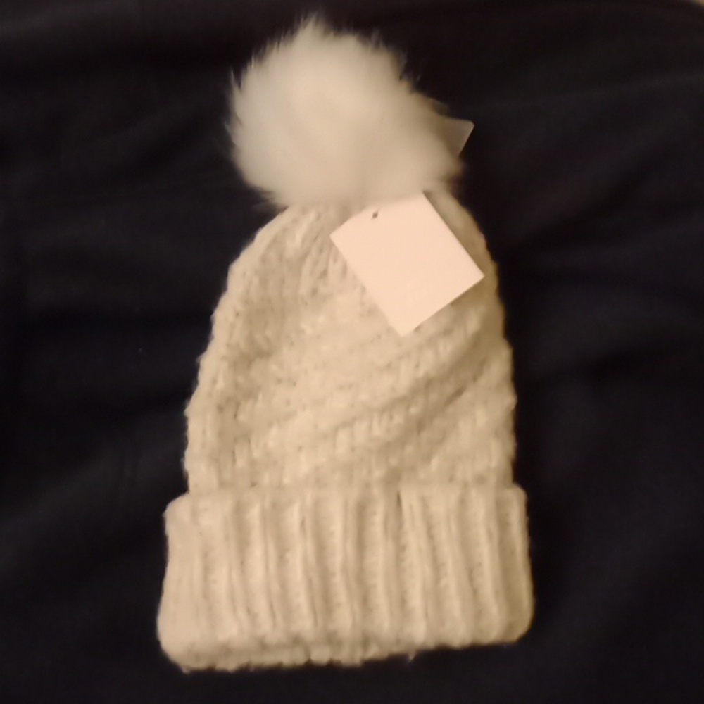LC Lauren Conrad Cream Knit Beanie